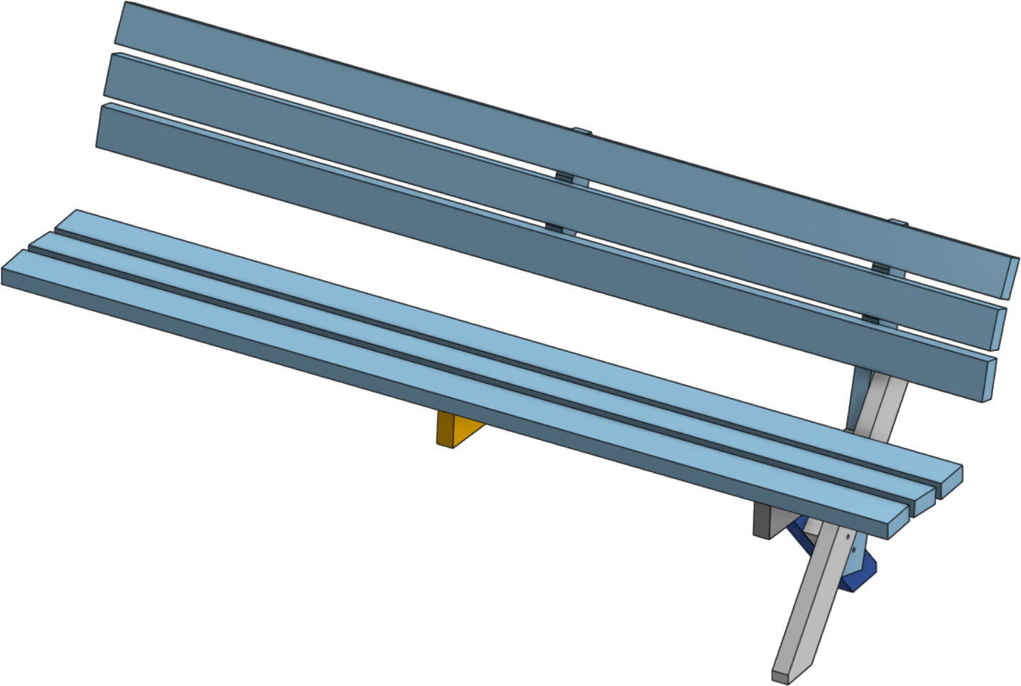 CAD view of the bench